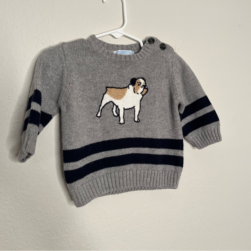 Vintage Janie and jack bulldog sweater size 3-6 months